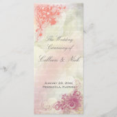 Romantische bloemenbruiloft programma Sjabloon (Voorkant)