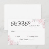 Romantische Bloemenbruiloft RSVP Kaart (Voorkant / Achterkant)