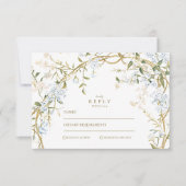 Romantische bloemenbruiloft RSVP kaartje (Voorkant)