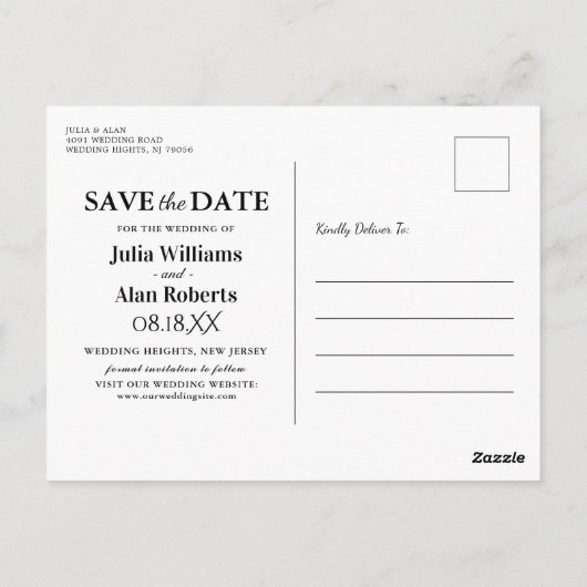 Romantische bloemenbruiloft Save the Date Briefkaart (Achterkant)