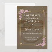 Romantische bloemenbruiloft Save the Date Uitnodig Kaart (Voorkant / Achterkant)