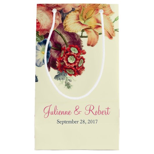 Romantische Bloemenbruiloft Welkom Gift Bag Klein Cadeauzakje (Voorkant)