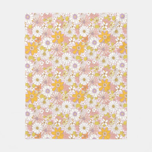 Romantische bloemendroom fleece deken (Voorkant)