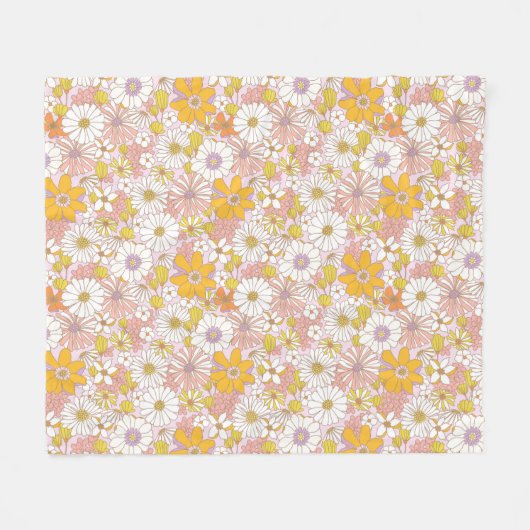 Romantische bloemendroom fleece deken (Voorkant (Horizontaal))