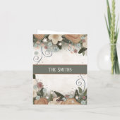 Romantische bloemenelegante FloraI bruiloft  Bedankkaart (Achterkant)