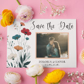 Romantische bloemenfoto Bewaar de datum Kaart
