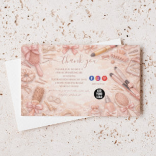 Romantische bloemenkapsalon branding bedankkaart