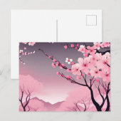 Romantische bloemenkersenbloesem briefkaart (Voorkant / Achterkant)