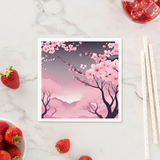 Romantische bloemenkersenbloesem servet (Insitu)