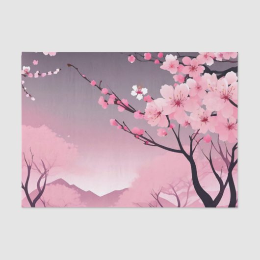 Romantische bloemenkersenbloesem tissuepapier (Voorkant)