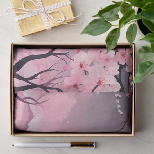 Romantische bloemenkersenbloesem tissuepapier (Geschenk)