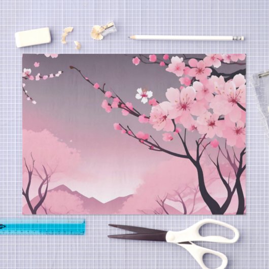 Romantische bloemenkersenbloesem tissuepapier (Craft)