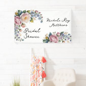Romantische bloemenkrans bruidsuitnodiging spandoek (Insitu)