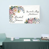 Romantische bloemenkrans bruidsuitnodiging spandoek (Beurs)