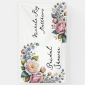 Romantische bloemenkrans bruidsuitnodiging spandoek (Verticaal)