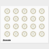 Romantische bloemenkrans bruiloft ronde sticker (Vel)
