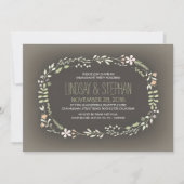 Romantische bloemenkrans  verlovingsfeest kaart (Voorkant)