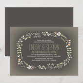 Romantische bloemenkrans  verlovingsfeest kaart (Voorkant / Achterkant)