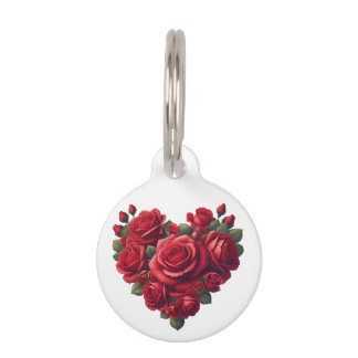 Romantische bloemenkunst huisdierpenning