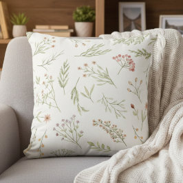 Romantische bloemenkussen met botanische afdruk kussen