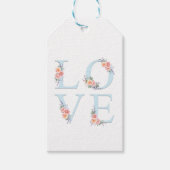 Romantische Bloemenliefde in bloementypografie Cadeaulabel (Voorkant)