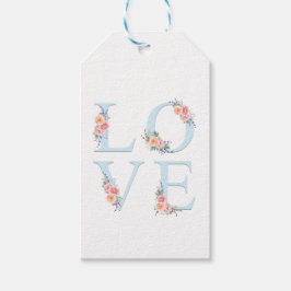 Romantische Bloemenliefde in bloementypografie Cadeaulabel