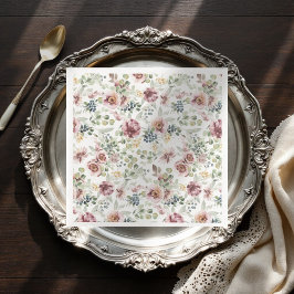Romantische bloemenpastel papieren servetten