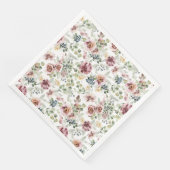 Romantische bloemenpastel papieren servetten (Hoek)