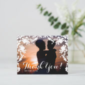 Romantische bloemenrand | Dank je wel Briefkaart (Staand voorkant)