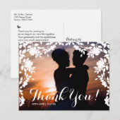 Romantische bloemenrand | Dank je wel Briefkaart (Voorkant / Achterkant)