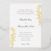 Romantische Bloemenschets Lily Valley Formele brui Folie Uitnodiging (Voorkant)