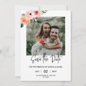 Romantische bloemensjabloon voor 'Save the Date'-f Kaart (Voorkant)