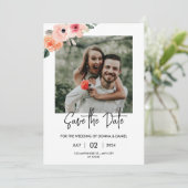 Romantische bloemensjabloon voor 'Save the Date'-f Kaart (Staand voorkant)