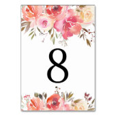 Romantische Bloementafel Kaarten Trouwtafel Nummer (Achterkant)