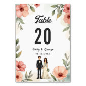 Romantische bloementuin bruid en bruidegom bruilof kaart (Voorkant)