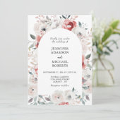 Romantische bloementuin elegante bruiloft kaart (Staand voorkant)