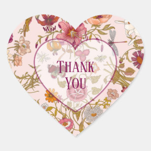 Romantische bloementuin hart sticker
