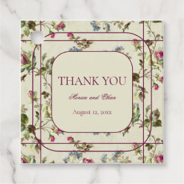 Romantische bloementuin roos vintage bruiloft bedankjes labels