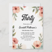 Romantische bloementuin rustieke zomer 30e verjaar kaart (Voorkant)