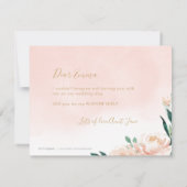 Romantische bloementuin Word je mijn bloemenmeisje Kaart (Achterkant)