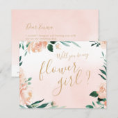 Romantische bloementuin Word je mijn bloemenmeisje Kaart (Voorkant / Achterkant)