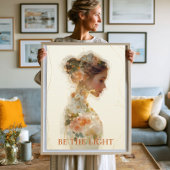Romantische bloemenvrouw Silhouet Aangepaste quote Poster