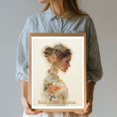 Romantische bloemenvrouw Silhouet Aangepaste quote Poster