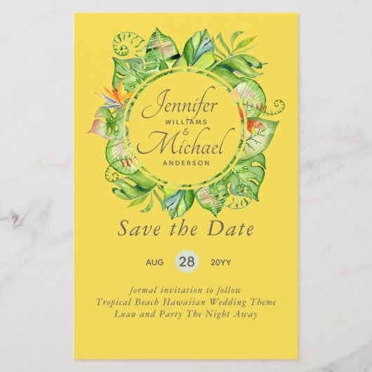 Romantische bloemige bewaar de datum Veel kleur th (Voorkant)