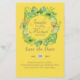 Romantische bloemige bewaar de datum Veel kleur th