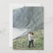 Romantische bloemige blauwe foto save the date (Achterkant)