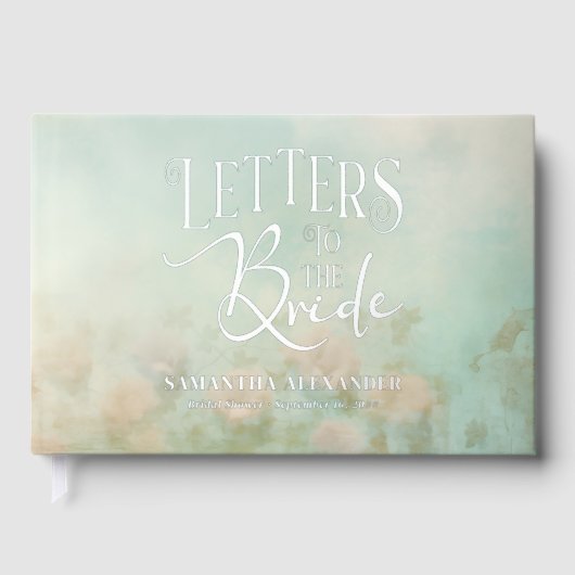 Romantische bloemige brief aan de bruid Elegant mo Gastenboek (Voorkant)