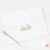 Romantische bloemige elegantie bruidsfeest  vierkante sticker (Envelop)