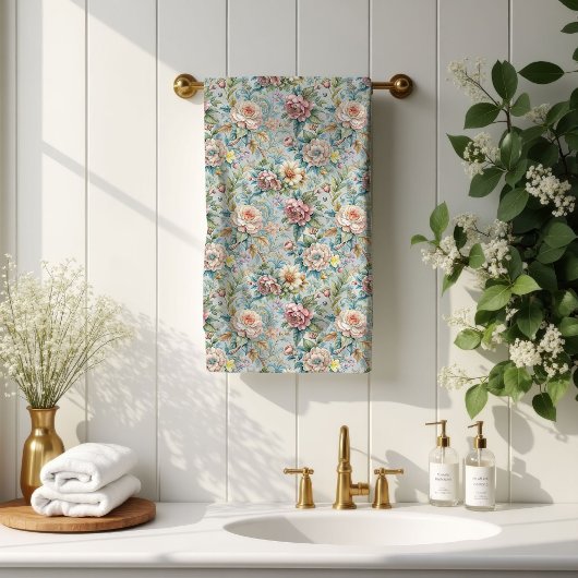 Romantische bloemige handdoeken Rococo Pastel Home