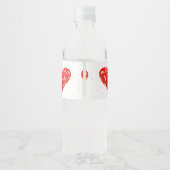 Romantische Bloemige Hart voor Valentijnsdag Waterfles Etiket (Achterkant)